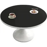 CIEEIN CIEHT PU Tischdecke Tischfoli Tischmatte Schreibtisch Tischfolie Rund Schutzfolie Tischfoli Tischschutz Wasserdicht Schwarz Rund 90cm