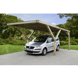 WEKA Einzelcarport »612«, Flachdach, ohne Dacheindeckung, europäische Kiefer, kesseldruckimprägniert - braun