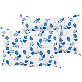 Beliani Gartenkissen 40 x 60 cm weiß blau 2-tlg.