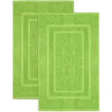 NatureMark 2er Pack Badvorleger Badematte | Premium Qualität | 100% Baumwolle | 50 x 80 cm | Duschvorleger Duschmatte Doppelpack | (2er Pack 50 x 80 cm, Apfel grün)