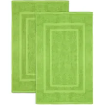 NatureMark 2er Pack Badvorleger Badematte | Premium Qualität | 100% Baumwolle | 50 x 80 cm | Duschvorleger Duschmatte Doppelpack | (2er Pack 50 x 80 cm, Apfel grün)