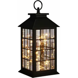 Haushalt International HI 57091 Laterne mit warmweisser Kupferlichterkette 30 LEDs