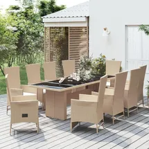 vidaXL Garten-Essgruppe 11-tlg. Beige