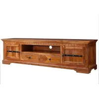 Massivmoebel24 TV-Board Akazie 200x45x55 Farbe:Hellbraun lackiert Größe:200x45x55 cm (BxTxH)
