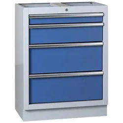Schubladen-Werkstattbox für EXPERT-Arbeitsplatte, 4 Schubladen, 680 x 455 x 910 mm