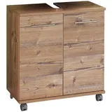 Schildmeyer Waschbeckenunterschrank Isola 60 x 63,5 x 32,5 cm Braun/Silber
