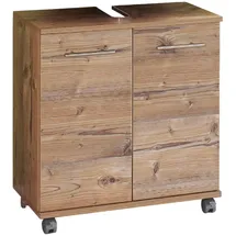 Schildmeyer Waschbeckenunterschrank Isola 60 x 63,5 x 32,5 cm Braun/Silber