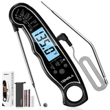 Fleischthermometer Digital Bratenthermometer, 2-in-1 Grillthermometer mit 2 Edelstahlsonden & Temperaturalarm, TEMOLA TM27 LCD-Hintergrundbeleuchtung für Süßigkeiten BBQ Raucher Öl Flüssigkeiten Küche