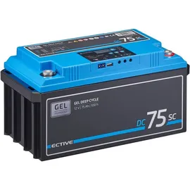 Ective DC 75SC GEL Deep Cycle mit PWM-Ladegerät und LCD-Anzeige 75Ah Versorgungsbatterie