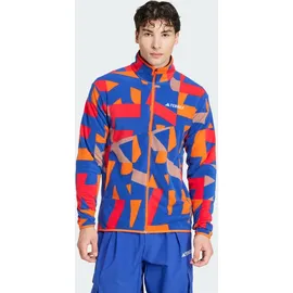 Adidas Terrex Multi Printed Fleecejacke altrosa|mediterranes Blau 2XL