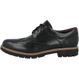 CLARKS Herren Batcombe Wing Derbys, Black Leather, 42.5 EU