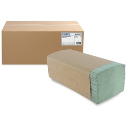 Funny Papierhandtuch Recycling grün, 1-lagig, 25 x 23 cm, 5000 Blatt, ZZ/V-Falz