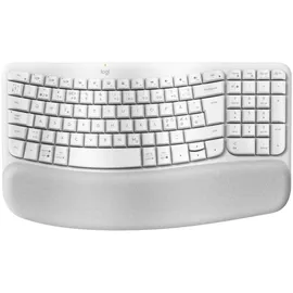 Logitech Wave Keys, Volle Größe (100%), kabellos RF Wireless + Bluetooth LE - QWERTY Nordisch Weiß