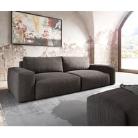DeLife Big-Sofa Lanzo XL 270x130 cm Mikrofaser Khakibraun mit Hocker, Big Sofas