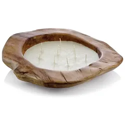 Wiedemann Kerzen natur-gewachst Teakschale, klein, Indoor 400 mm