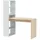 Fores Schreibtisch mit wendbarem Regal – weiß und kanadische Eiche, Maße: 120 x 144 x 53 cm (B x H x T), viel Stauraum für Homeoffice oder Büro, Modell Duplo