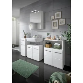 Möbel Boss Waschbeckenunterschrank 60 x 54 cm Weiß Hochglanz