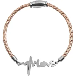 Edelstahlarmband ADELIA ́S "Damen Armband Herzschlag aus Edelstahl 18 cm", silber, Armbänder, Damen, 18, Edelstahl