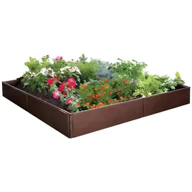 Jung Hochbeet quadratisch 115 x 115 x 14 cm Braun