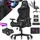 Kesser KESSER® Gaming Stuhl Ergonomisch Bürostuhl mit Kopfstütze & Lendenkissen Racing Gamer Stuhl 150kg belastbar Armlehne 360° Drehbarer Schreibtischstuhl Gaming Chair + Gummi-Rollen