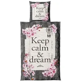 Vertriebsarena GmbH Bettwäsche-Set ** Blossom Dream **, Kopfkissenbezug 80 x 80 cm, Bettbezug 135 x 200 cm, Microfaser