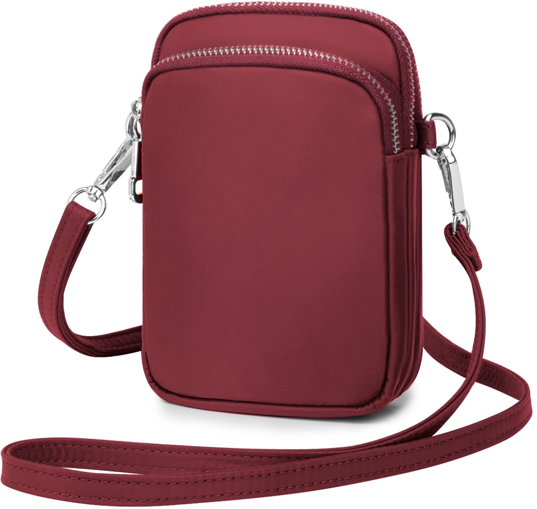 Wind Took Handy Schultertasche Kleine Damen Umhängetasche Handytasche Brieftasche Kartentasche Crossbody Bag Mini Sack, Rot(für 5.8 IN handy), L/W/H:11x5x17 CM