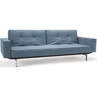 Innovation Living Schlafsofa mit Armlehnen Splitback Chrom Stoff Light Blue