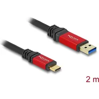 Delock USB Kabel USB Typ-A Stecker zu USB A USB C Schwarz, Rot