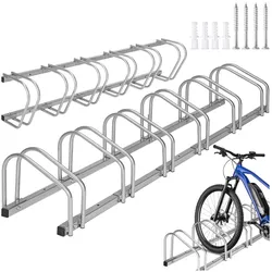 tectake® Fahrradständer, aus rostfreiem Stahl, Boden- und Wandmontage, von beiden Seiten befahrbar