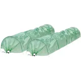 ECD Germany Folientunnel Pflanztunnel 300x55x35 cm 3m Transparent/Grün PE