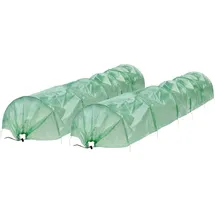 ECD Germany Folientunnel Pflanztunnel 300x55x35 cm 3m Transparent/Grün PE