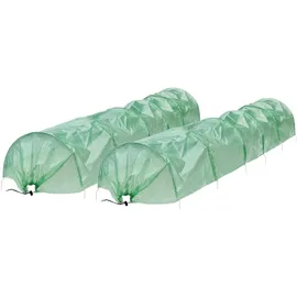 ECD Germany Folientunnel Pflanztunnel 300x55x35 cm 3m Transparent/Grün PE