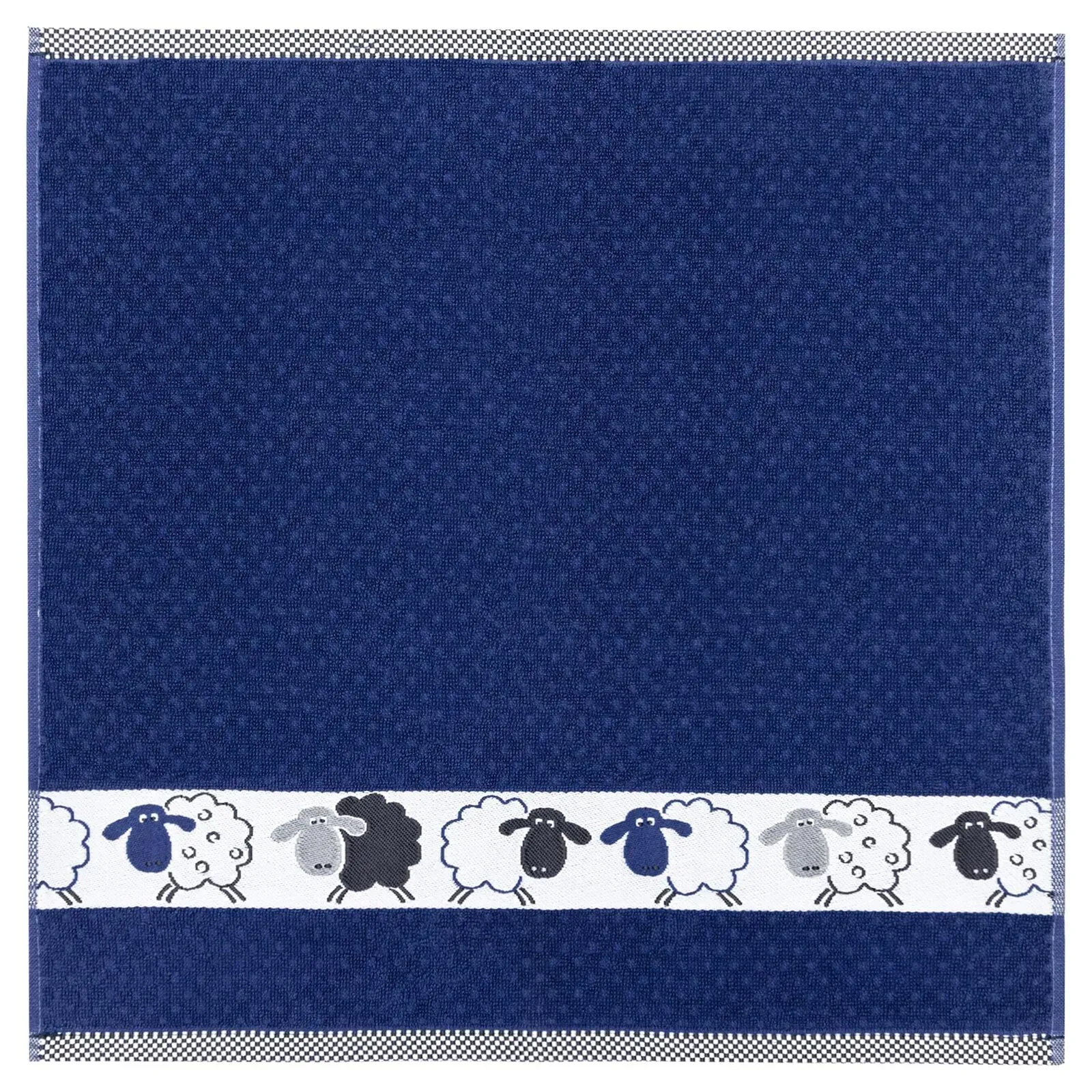 Kracht Küchen Textilien Schäfchen Baumwoll Küchentuch 50x50 cm blau 3er Pack - blau