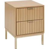 5five simply smart Nachttisch Tasso mit Zwei Schubladen, - Beige/Braun