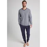 Jockey Pyjama JOCKEY "Night & Day" Gr. L, blau (stripe / solid) Herren Homewear-Sets