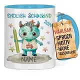 Personalisierte Kindertasse – Monster Tasse mit Namen | passend als Geschenk zum Schulanfang, Geburtstag, für den Kindergarten oder Weihnachten | Becher mit Namen für Kinder, Mädchen und Junge
