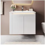SONNI Waschbeckenunterschrank Waschbeckenunterschrank Breite 60 cm mit Sensorleuchte Badmöbel, Badschrank, Badkommode, Kommode, Schrank, Bad, Badezimmer 60 cm x 50 cm x 50 cm