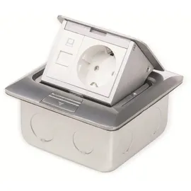 LEDmaxx Einbausteckdose 2-fach Silber