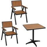 MCW Gartentisch J95 57 x 57 x 75 cm Schwarz/Braun