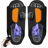 EMS Fußmassagegerät Matte – Neue Upgrade-Fußmassage-Schuhe zur Schmerzlinderung, Plantarlinderung, tragbares Bein- und Fußmassagegerät mit Fernbedienung, 7 Modi, 15 Massage-Hausschuhe (1 Paar)