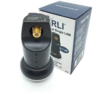 ARLI Universal Single LNB 0.1 dB für 1 Teilnehmer Digital HDTV 4K 8K mit Wetterschutz Gummitülle 40 mm Feedaufnahme