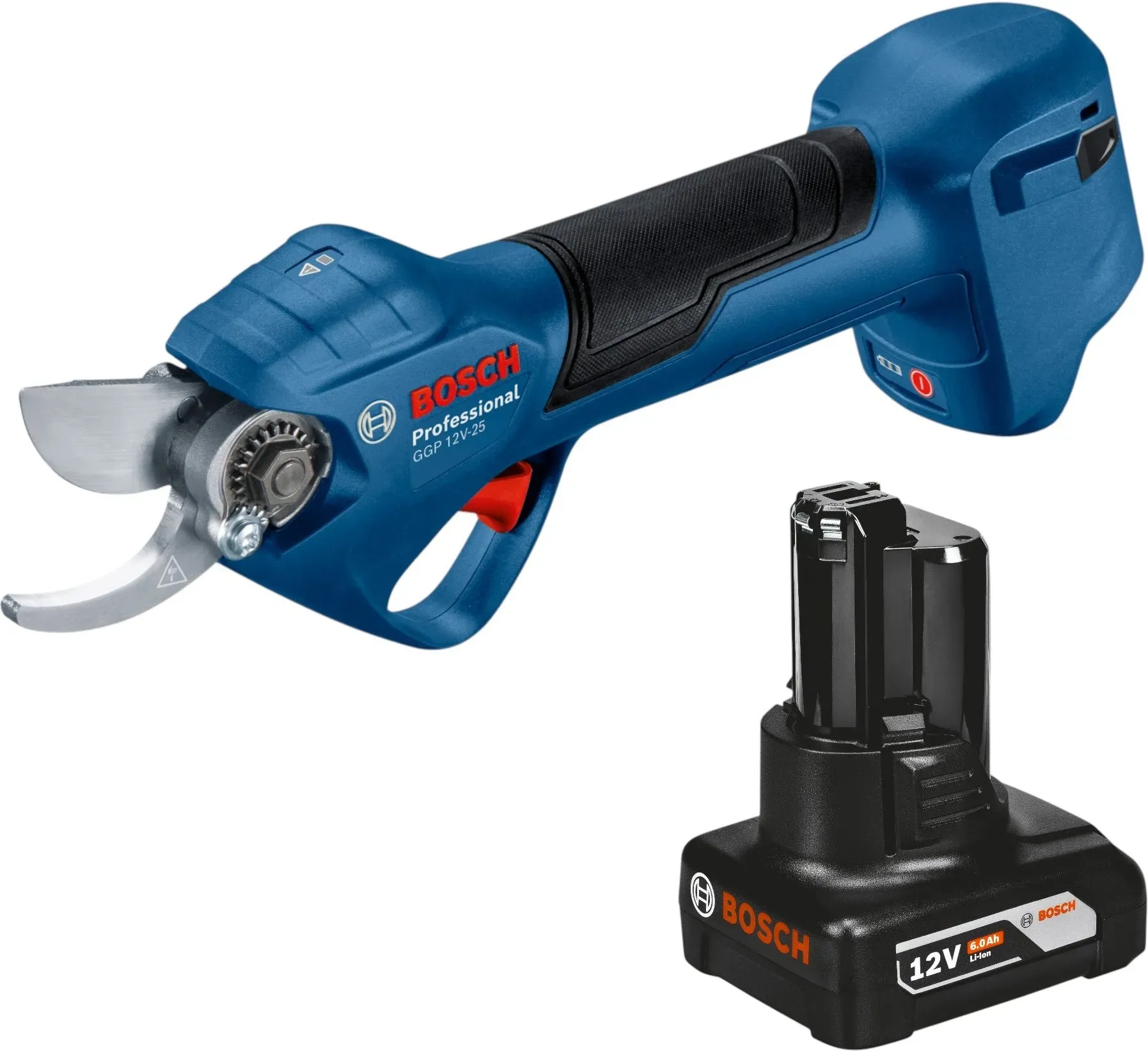 Bosch GGP 12V-25 Akku Gartenschere 12 V 25 mm Brushless + 1x Akku 6,0 Ah - ohne Ladegerät