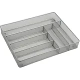 OEM Besteckkasten mit 6 Fächern aus Metall 37 x 5,5 x 31 cm Silber
