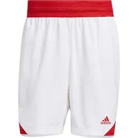 Adidas Herren Basketball Icon Squad Short Aeroready, White/Team Power Red, 3XL Tall