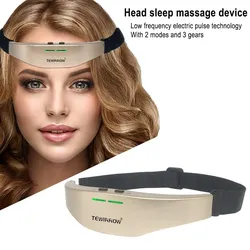 TEWIRROW Elektrisches Kopfmassagegerät, Migräne-Entlastungsmassage, Mikrostrom-Schlafhilfegerät, Kopfschmerzlinderung und Schlaflosigkeitstherapie-Massage, USB wiederaufladbar