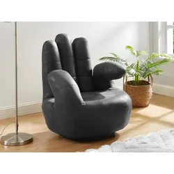 Fingersessel drehbar - Kunstleder - Schwarz - CATCHY