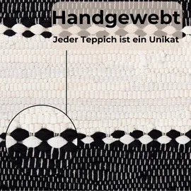 OTTO home Benja Handwebteppich 160 x 230 cm Schwarz/Weiß