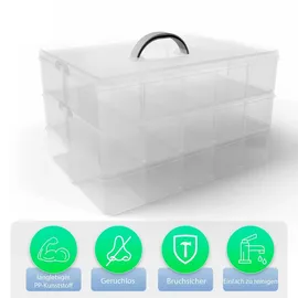 BigDean Sortierbox Aufbewahrung 24 x 18,5 x 16 cm 3-tlg. transparent