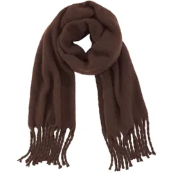 Laura Scott Frühlings-Schal mit Fransen weicher langer Web-Schal schlichter Winter-Schal 60159958 Braun - One-Size