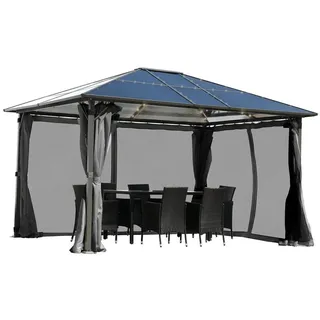 4 x 3 m grau inkl. LEDs